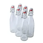 Swing Top Glass Bottles 16 Oz 6 Pack Clear Glass Bottles Home Brewing Flip Top