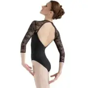 NEW Bloch Kate Lace 3/4 Sleeve Adult Women Leotard Black Size Small