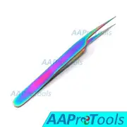 Stainless Steel Multi Rainbow Color 3D Eyelash Extension Tweezers Pro Straight