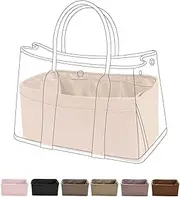 DGAZ Silky Purse Organizer Insert Fits Garden Party 26/30/36/45/49 Bags, Luxury Handbag & Tote Organizer, Simplicity bag organizer（Craie, GP36）