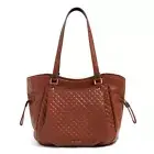 NWT Vera Bradley Leather Carryall Glenna in Gallatin Classic Mocha Shoulder Bag
