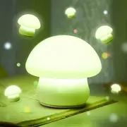 Dimmable Mushroom Lamp, 1200mAh Rechargeable Multi-Color Night Light, Silicone Mushroom Night Light Kids for Kids Baby Bedroom Gifts