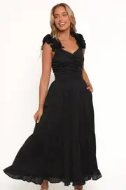 [PUP99] Inca Midi Dress - Black XS black