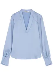 Jonathan Simkhai Maisey Satin Blouse - Blue - 12 (UK16 / XL) 12 (UK16 / XL)