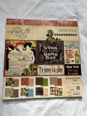Graphic 45 TYPOGRAPHY Vintage Collage Paper Packs 12x12 NEW