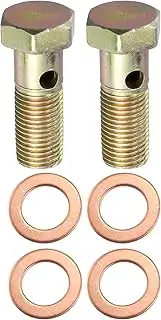 X AUTOHAUX 2 Set Banjo Bolt Brake Fitting Adapter M12x1.25 Single Banjo Bolt