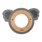 Urban Koala 8.5cm Silicone/Wood Teether Ring Baby/Infant Feeding Pink/Natural
