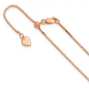 30 Inch Sterling Silver Rose Gold-Plated Adjustable 1.1mm Box Chain