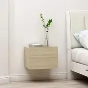 Floating Nightstand with Drawers, Modern Design Side Table, Wall Mounted Bedside Table for Bedroom and Small Spaces, 40 x 30 x 30 cm