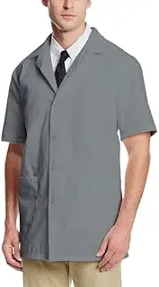 [Fashtastic] Professional Lab Coat for Women and Men, Short-Sleeve, Unisex (Grey Color)