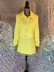 Alice & Olivia Coley Tweed Mini Shift Dress Happy Yellow Sz 8 DRESS ONLY NWT