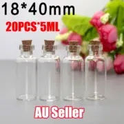 20x Clear Mini Small Cork Stopper Tiny Glass Vial Jars Containers Bottle Bulk DY
