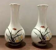 Vintage 1970’s Mini Asian Porcelain Butterfly Vases (2)