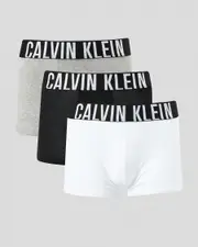 [Calvin Klein] Calvin Klein Men's Intense Power Cotton Trunks 3 Pack Underwear in Black/Grey Heather/White Size Small S Black/Grey Heather/White