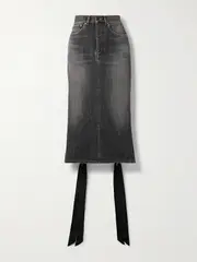 [Balenciaga] Balenciaga - Lace-up Denim Midi Skirt - Dark gray - FR 36 FR 36 Gray