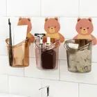 Home Bathroom Toothbrush Holder Wall Mount Suction Cup Toothpaste Storage Ra SFG