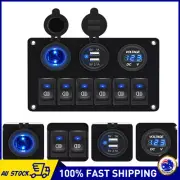 12V Switch Panel USB Charger ON-OFF Toggle LED Rocker for Car Boat Marine 6 GANG (for: Daihatsu)