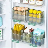 在飛比找ETMall東森購物網優惠-冰箱側門收納盒廚房整理食品蔥花姜蒜雞蛋保鮮神器塑料內側置物架