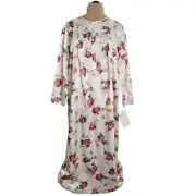 New Barbizon Robe Womens Medium Floral Sleepwear Cuddleskin Long House Coat