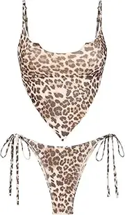 [seamoly] Red Gingham Hanky Hem Cinched Tied Back Tie Side Tankini Set