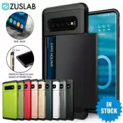 For Galaxy S10 S10e S9 S8 Plus Note9 Case Slide Armor Wallet Card Slots Holder