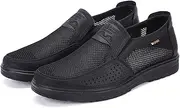 [bumuam] Men's Casual Slip-on Loafers Boat Shoes Lightweight Comfortable Wide Width Soft Sole Walking Shoes Mesh Dad Hiking Shoes Soft Sneakers