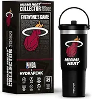 Hydrapeak x NBA Officially Licensed Miami Heat 32oz Nomad Stainless Steel Tumbler with Handle and Straw Lid, Leakproof Water Bottle in Limited Edition Collector's Gift Box