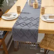 Jute Hand Woven Table Runner 6 Seater 14x72 INCH Grey_Hexa