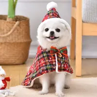 在飛比找蝦皮購物優惠-狗狗耶誕斗篷 貓咪狗狗衣服 寵物披肩 耶誕連帽披風刷毛泰迪柯