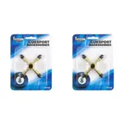 2x Formula Sports Cue Stick Tip X Rest/Snooker Pool Head Protector Brass