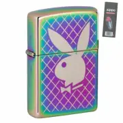 Zippo 49344 Playboy Bunny Logo Multi Color Pocket Lighter + FLINT PACK