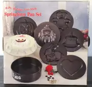 8 Piece Holiday Non-Stick Springform Pan Set, New Old Stock