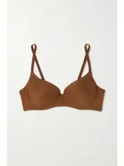 [NUBIAN SKIN] NUBIAN SKIN - Naked Stretch-tulle Underwired T-shirt Bra - Brown - 34E 34E Brown