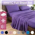 2000TC Ultra Soft Deep Fitted Sheet Set Pillowcases Single/Double/Queen/King Bed