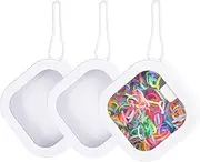 [MCHERRY] 3Pcs Portable Hair Tie Container- Travel Holder Girls Women Hair Accessories Organizer Hair Tie Holder Storage Box with Silicone Rope for Travel Family Party Office Organization (3PCS White)