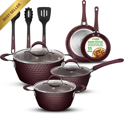 Nonstick Cookware Excilon Home Kitchen Ware Pots & Pan Set with Saucepan Frying