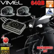 Motorcycle Dual camera MotorBike Dash Car GPS Waterproof Hardwired Kit Truck