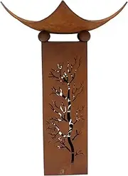 72cm Large Bird Bath Wild Birds Metal Fire Pit Feeder Rusty Garden Decor Birdbath Outdoor Gift
