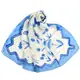 LANVIN浪凡滿版花卉印花方型絲巾(藍色)487999