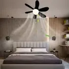 AU Ceiling Fan LED Light E27 Base 30W Socket Fan Light Remote Control (Black)