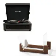 Crosley Voyager Bluetooth Portable Turntable - Black + Bundled Crosley Record