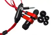 Tangle Free Handsfree Stereo Earphone - Black/Red