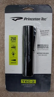 Princeton Tec Tec - 2 250 Lumens Black - T2-BK ~ New ~