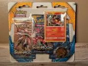 Pokemon Sun & Moon 3 Booster Packs, Coin & Litten Promo Card - US SELLER