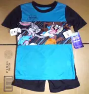 NEW Space Jam Tune Squad Boys 2 Piece Set T Shirt & Shorts Size 5 / 6
