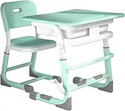 Manual Height Adjustable Kids Desk and Chair Set, Stable Metal Frame Writing Table, Study Desk for Living Room/Bedroom, 65 * 45CM Adjusted