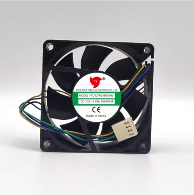 1 PCS YINGTAIN Fan YTD127020B05000 DC12V 0.48A 7020 7CM 4 wire cooling fan