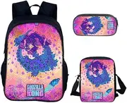 [OmobY] 3pcs/Set Go-d-ZIL-las Satchel Nylon School Backpack with Pencil Bag and Messenger Bag