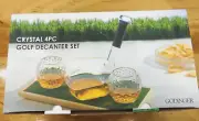 Godinger Crystal 4pc Liquor Golf Decanter Set with Putting Green New Open Box