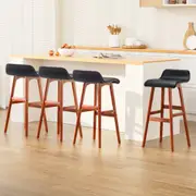 4x Bar Stools Wooden Stool Black